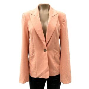 Halogen Single-Breasted Long Sleeve Blazer Business Pockets Peach Pink Women XS